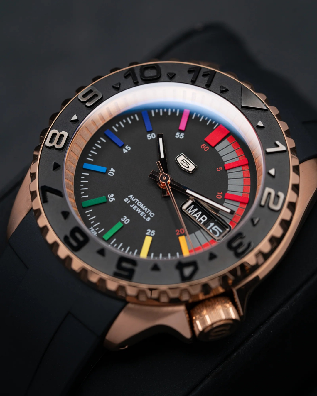 TRM Rose Gold Rainbow Index | Black Sports Series