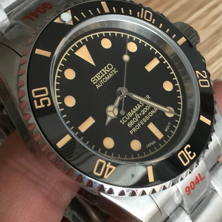 SEIKO MOD | SCUBA MASTER | SILVER | BLACK INDEX DIAL