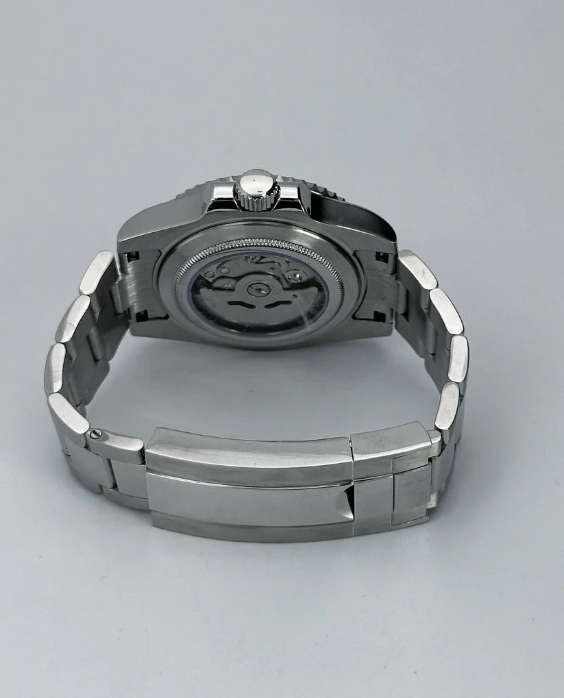 SEIKO MOD | SPRITE GMT LEFT| SILVER | BLACK DIAL