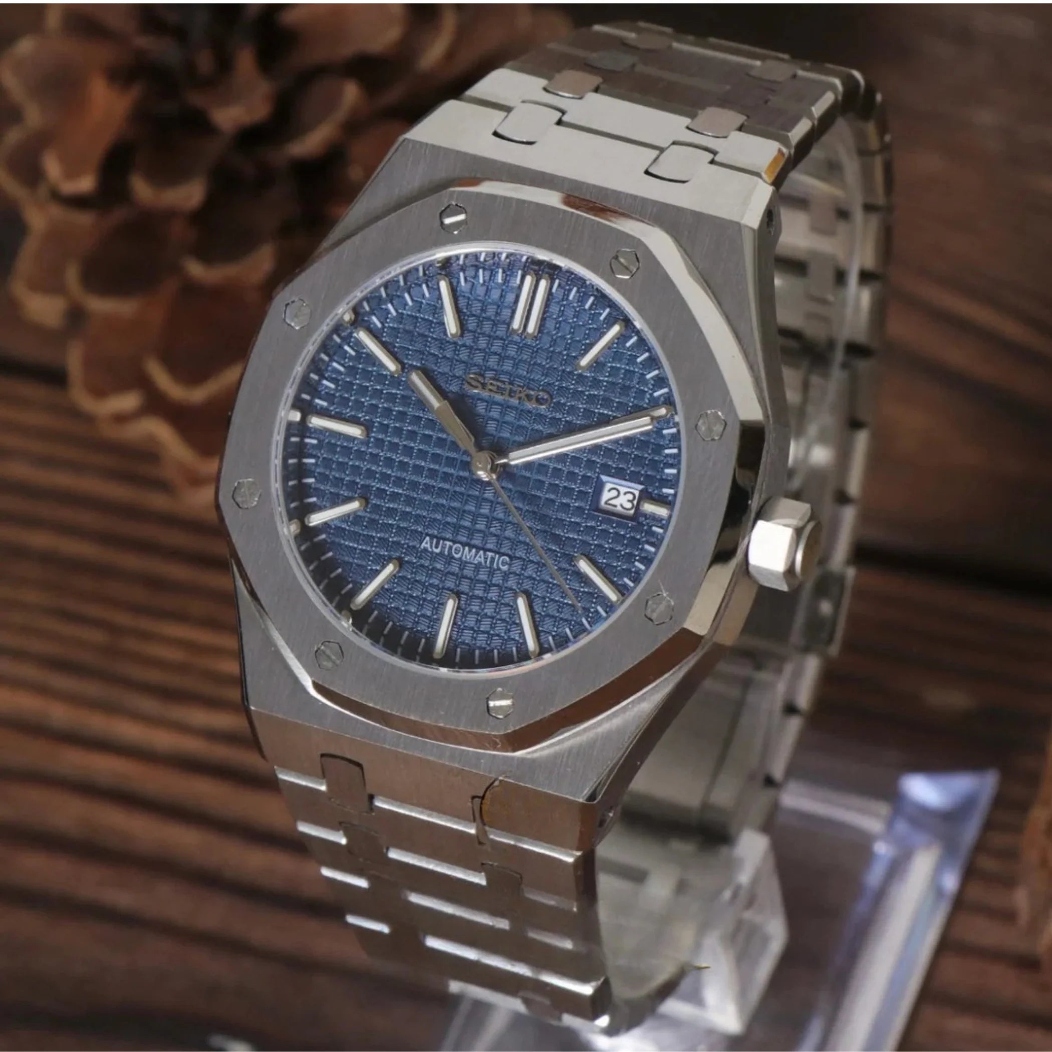 SEIKO MOD | ROYAL OAK | SILVER | BLUE INDEX DIAL