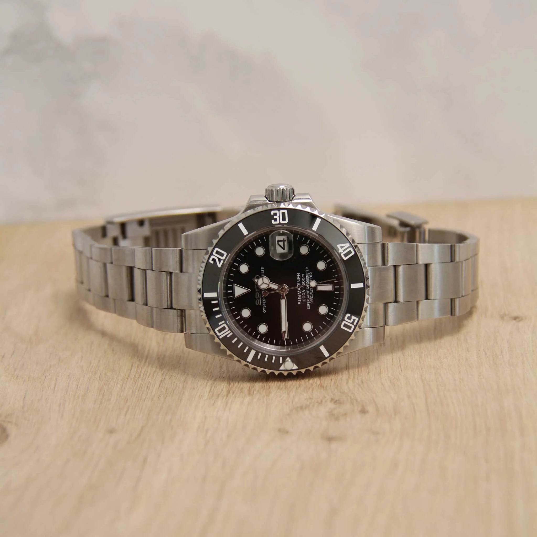 SEIKO MOD | SUBMARINER MASTER | SILVER | BLACK DIAL