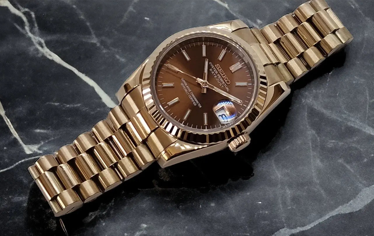 SEIKO MOD | DATE JUST | ROSE GOLD | BROWN DIAL