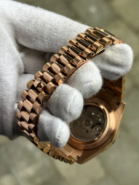 SEIKO MOD | DATE JUST | ROSE GOLD | OLIVE GREEN ROMAN DIAL