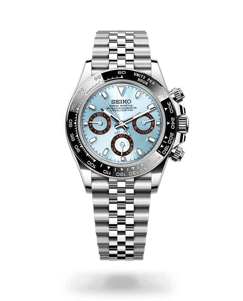 SEIKO MOD | DAYTONA | SILVER | ICE BLUE DIAL