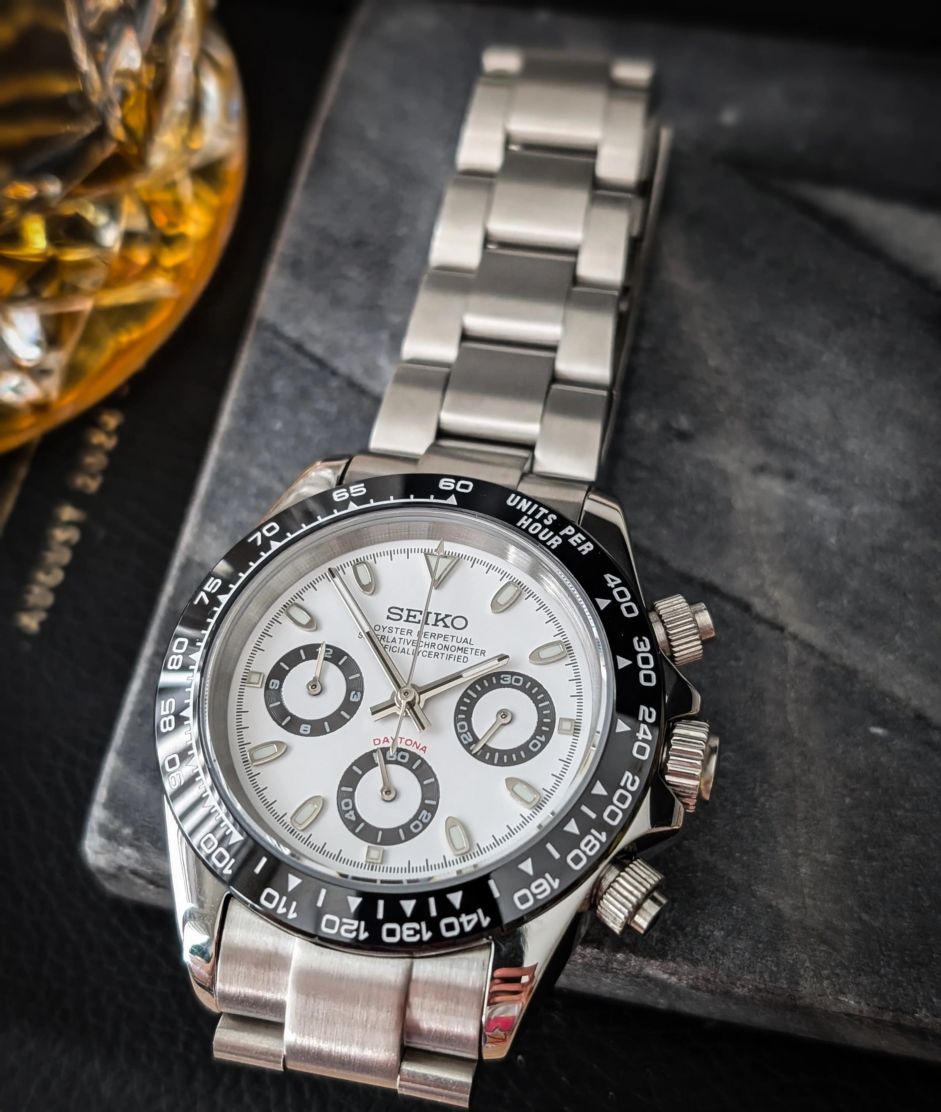 SEIKO MOD | DAYTONA PANDA | SILVER WHITE