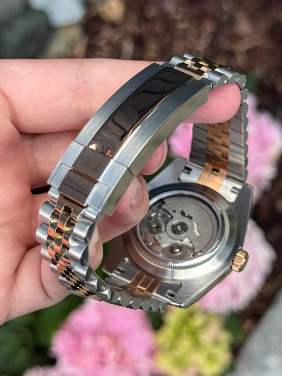 SEIKO MOD | DATE JUST | TWO TONE ROSE GOLD | CHOCOLATE DIOMAND DIAL