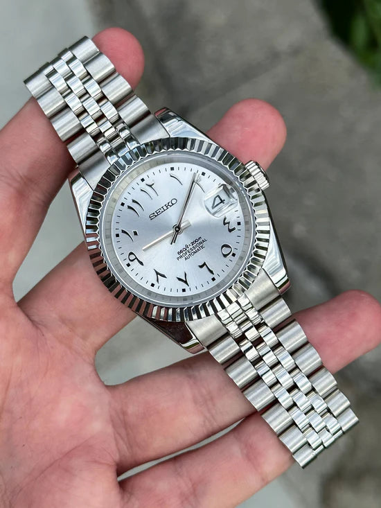 SEIKO MOD | DATE JUST | SILVER | ARABIC DIAL