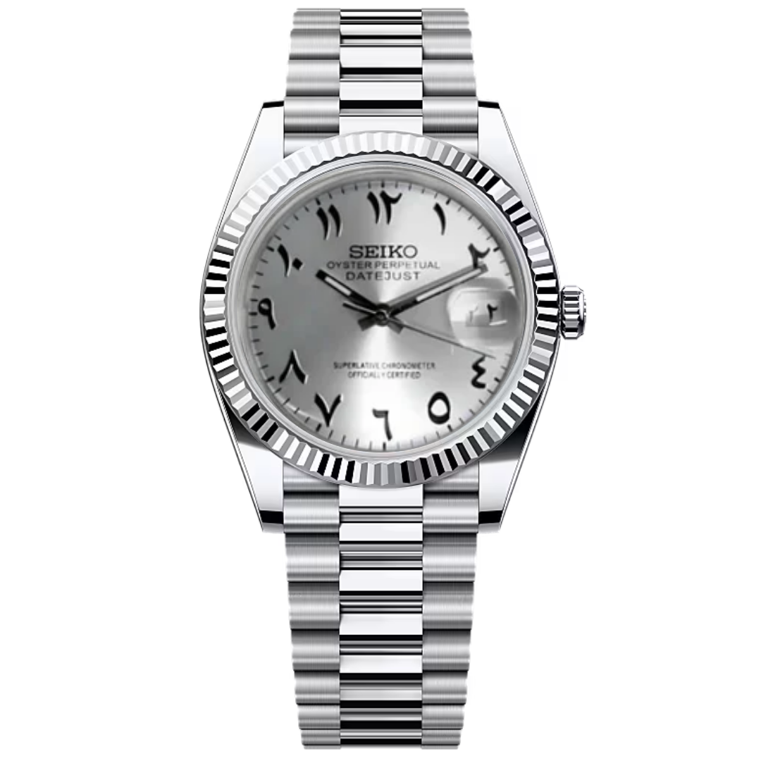 SEIKO MOD | DATE JUST | SILVER | ARABIC DIAL