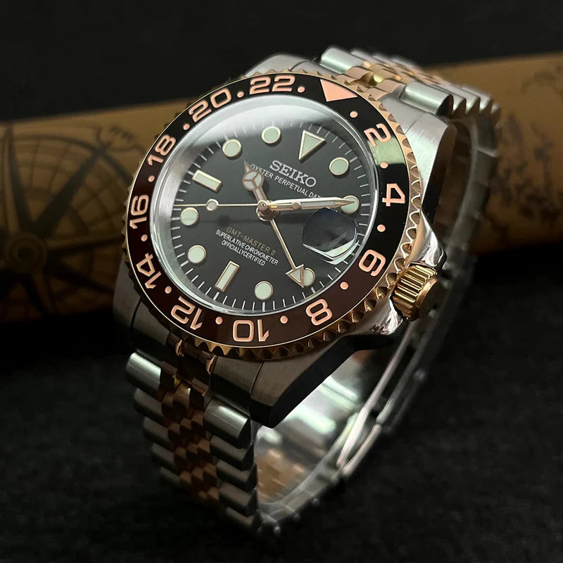 SEIKO MOD | ROOT BEAR GMT MASTER | TWO TONE | BLACK DIAL