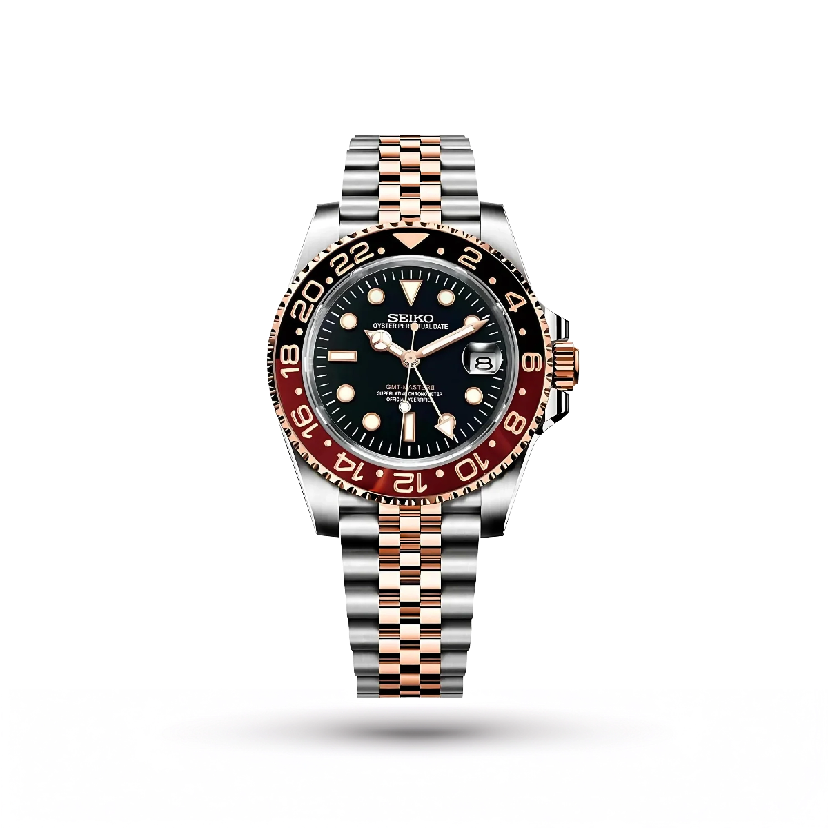 SEIKO MOD | ROOT BEAR GMT MASTER | TWO TONE | BLACK DIAL