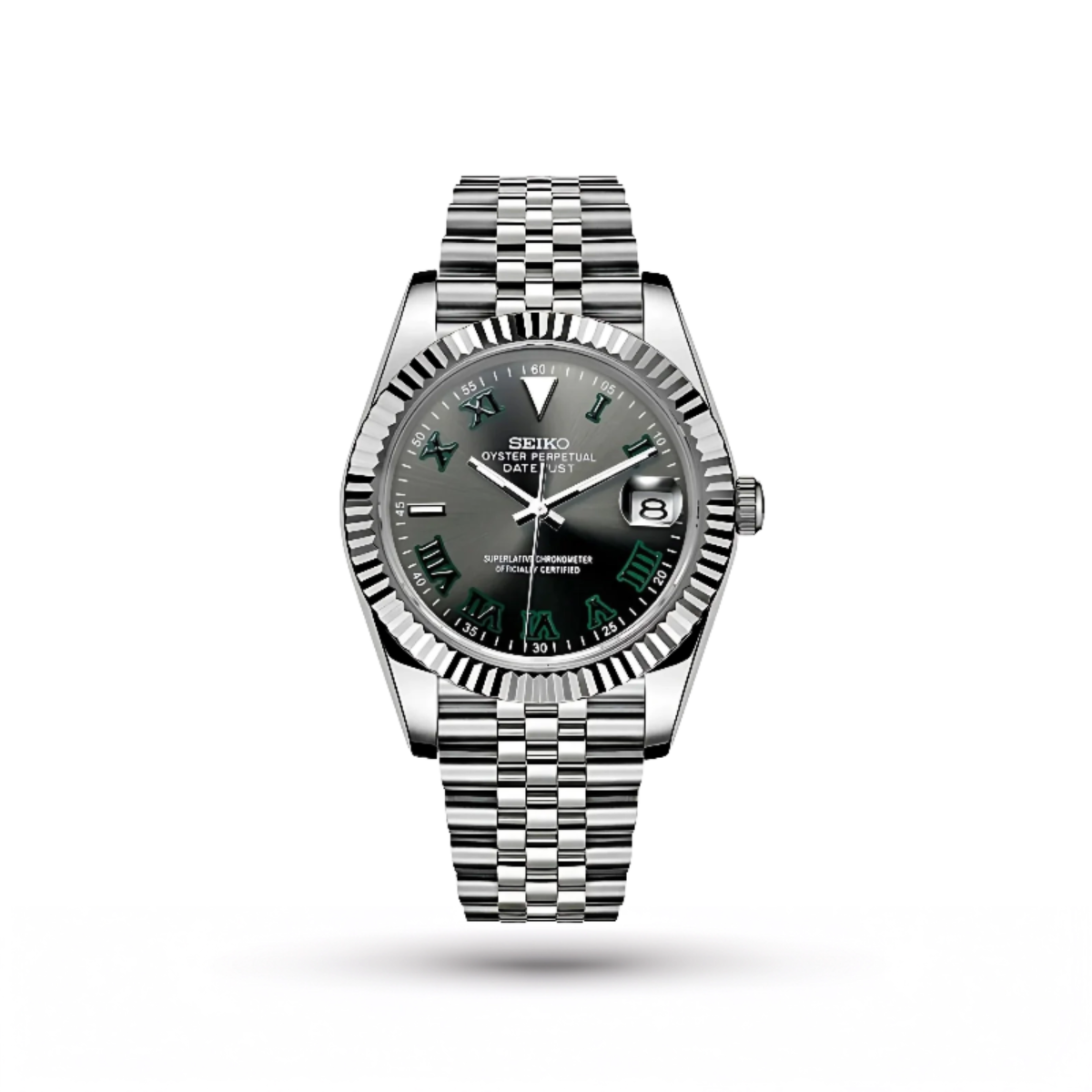 SEIKO MOD | DATE JUST WIMBILDON GREY | SILVER | GREY ROMAN DIAL