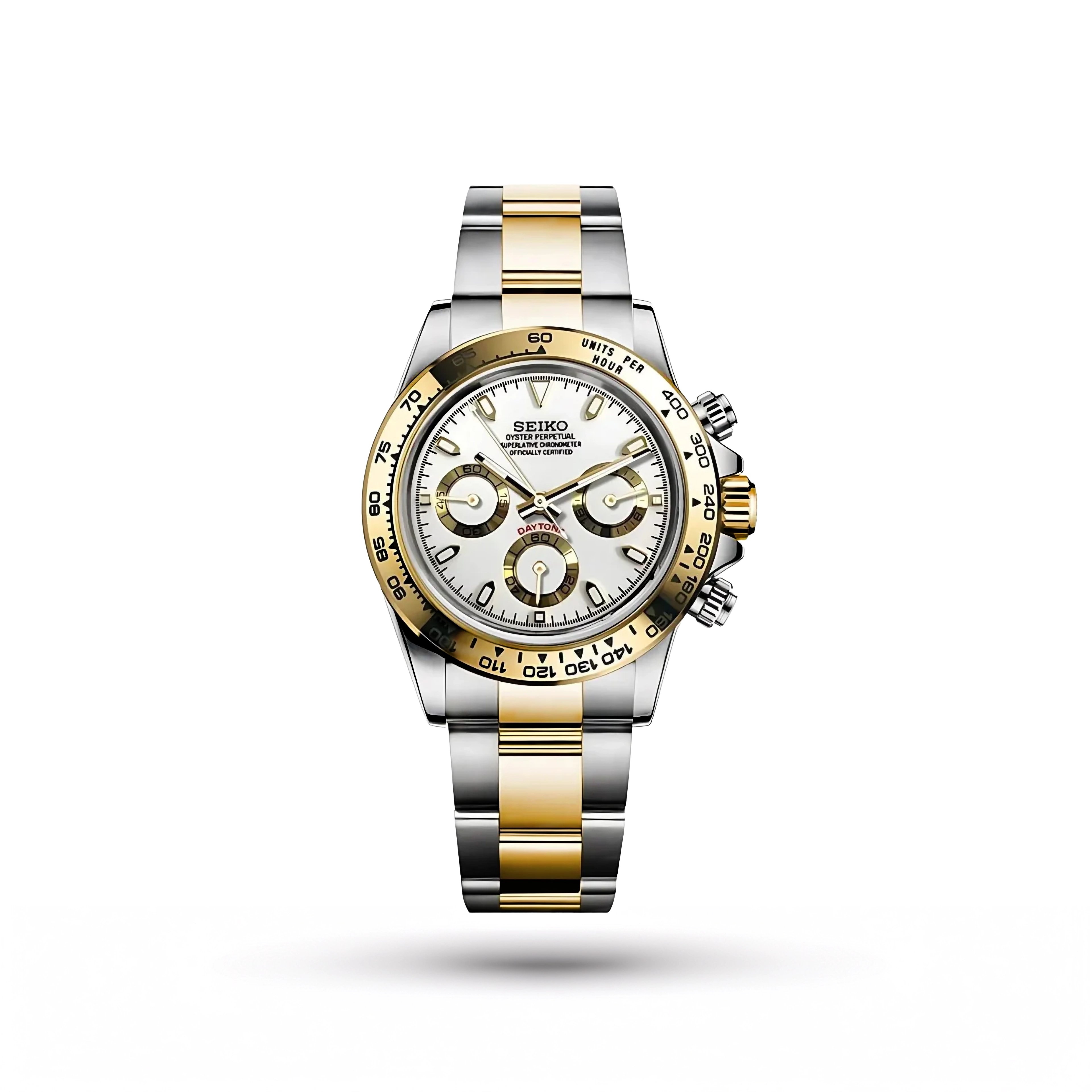 SEIKO MOD | DAYTONA | TWO TONE | WHITE INDEX DIAL