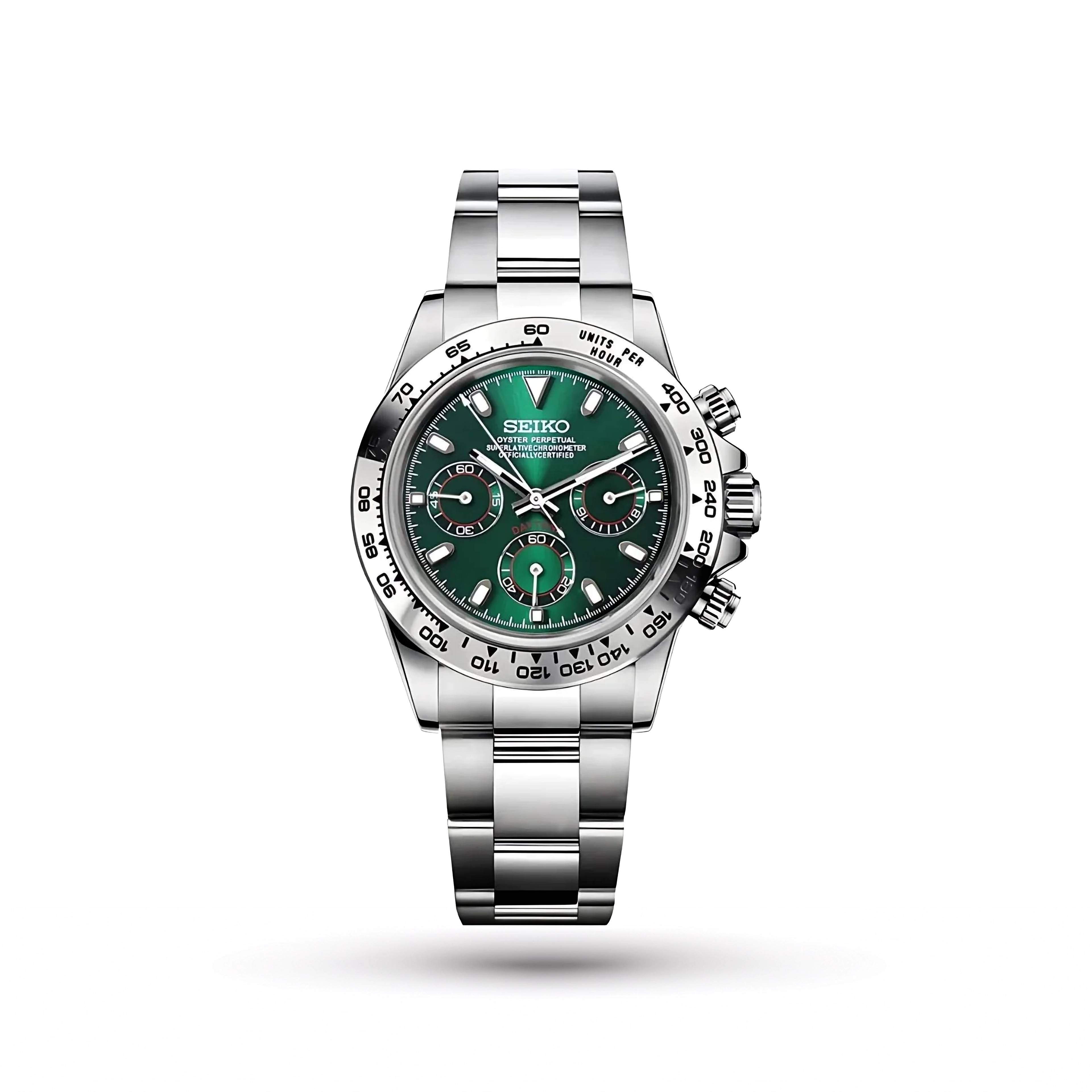 SEIKO MOD | DAYTONA | SILVER | FOREST GREEN INDEX DIAL