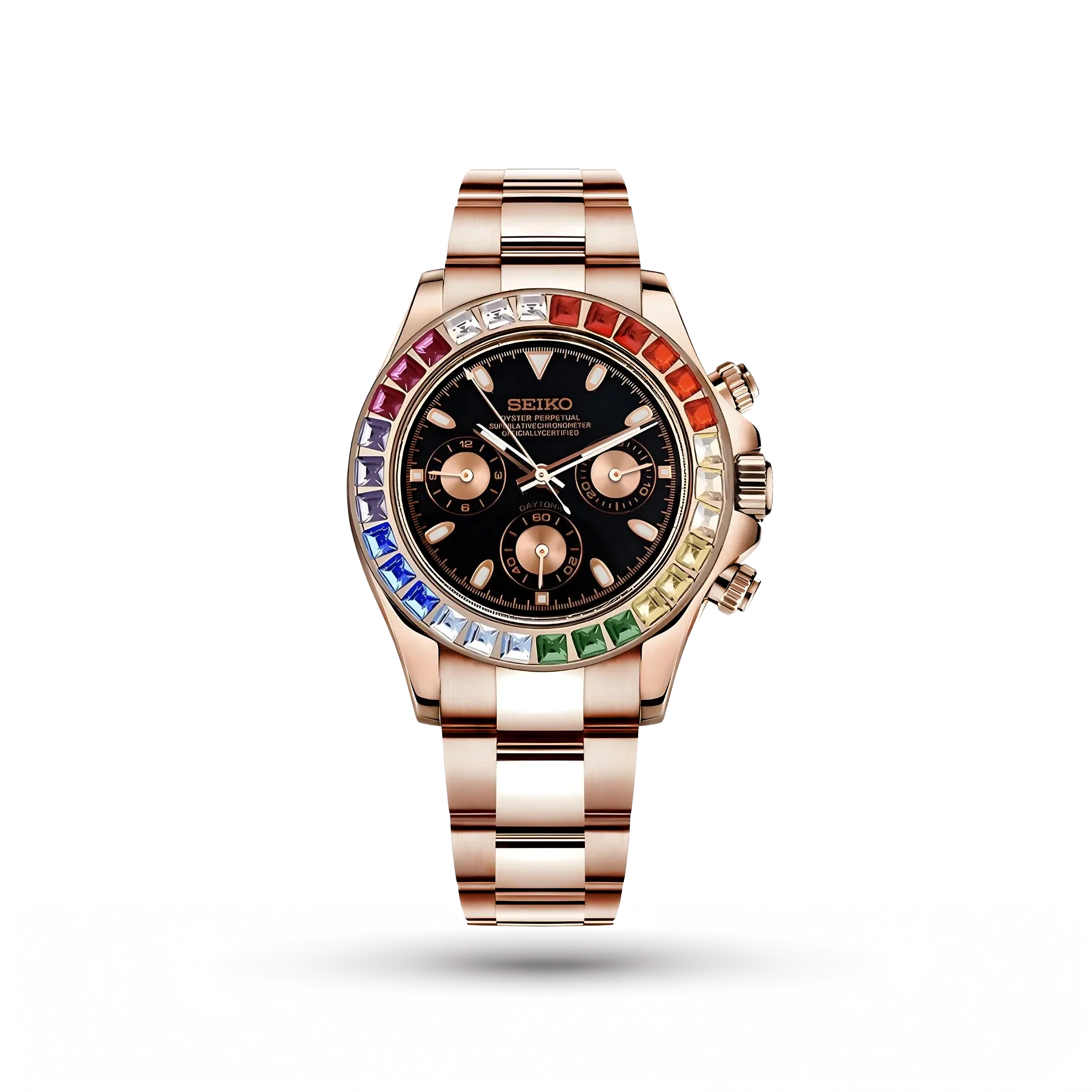 SEIKO MOD | DAYTONA RAINBOW | ROSE GOLD | BLACK DIAL