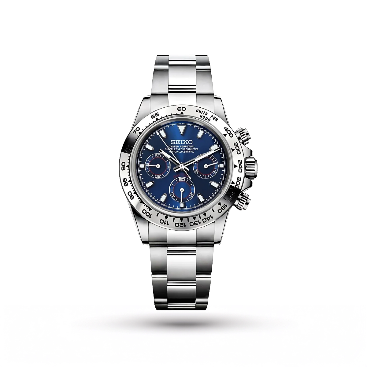 SEIKO MOD | DAYTONA | SILVER| NAVY BLUE DIAL