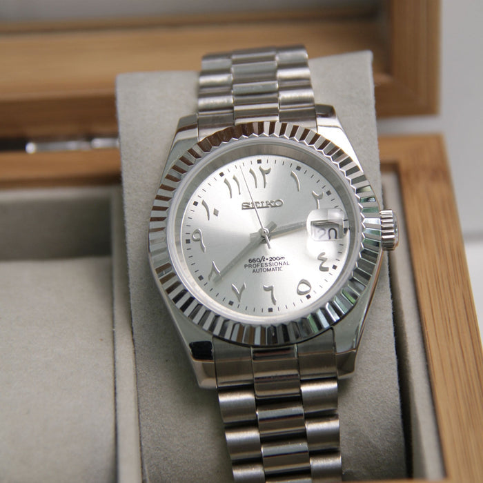 SEIKO MOD | DATE JUST | SILVER | ARABIC DIAL
