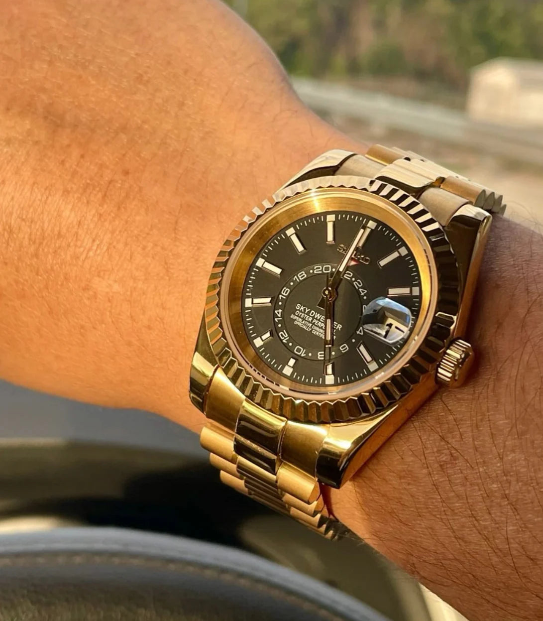 SEIKO MOD | SKY DWELLER | GOLDEN | BLACK INDEX DIAL