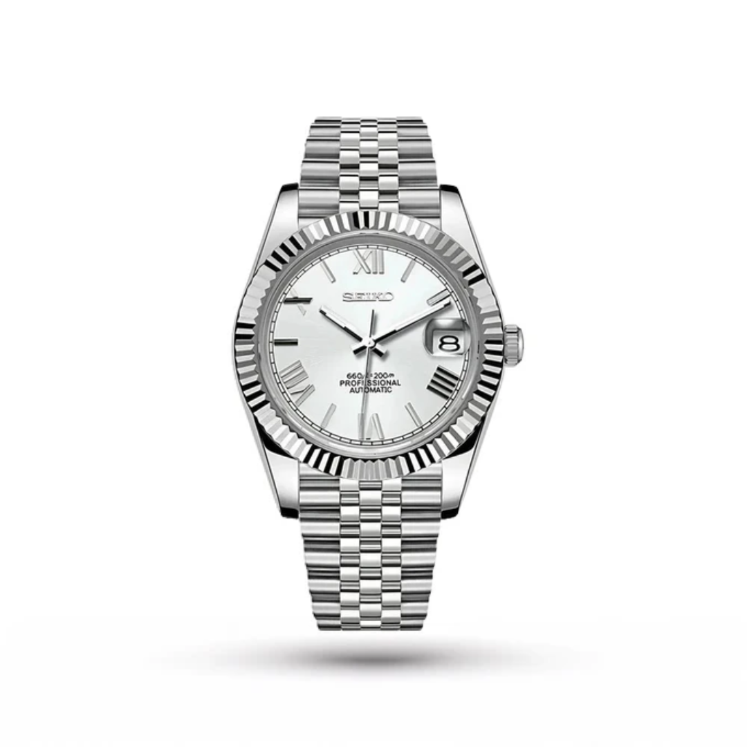 SEIKO MOD | DATE JUST | SILVER | WHITE ROMAN DIAL