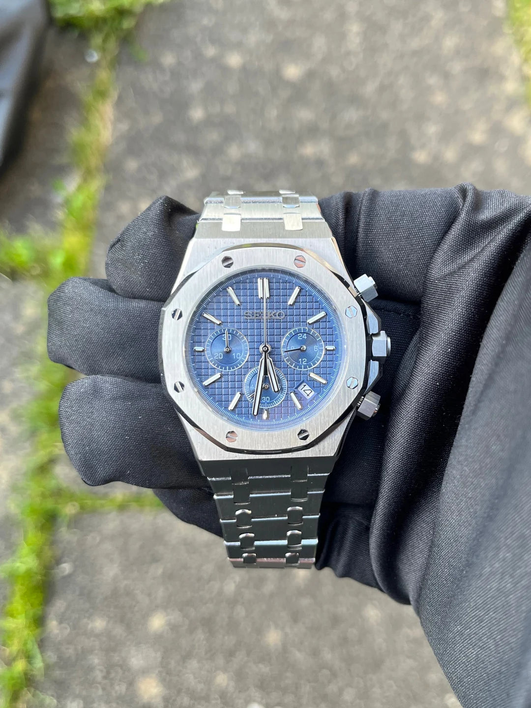 SEIKO MOD | ROYAL OAK | SILVER | ABYSS BLUE INDEX DIAL