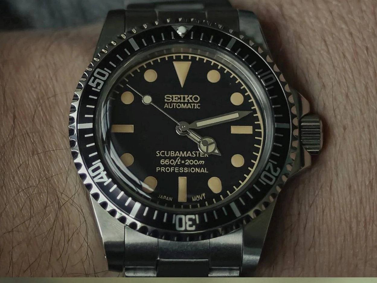 SEIKO MOD | SCUBA MASTER | SILVER | BLACK INDEX DIAL
