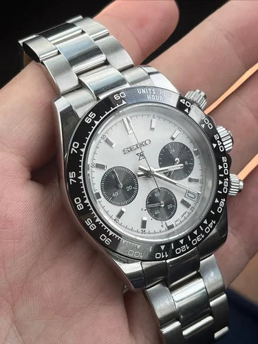SEIKO MOD | DAYTONA | SILVER | WHITE INDEX DIAL