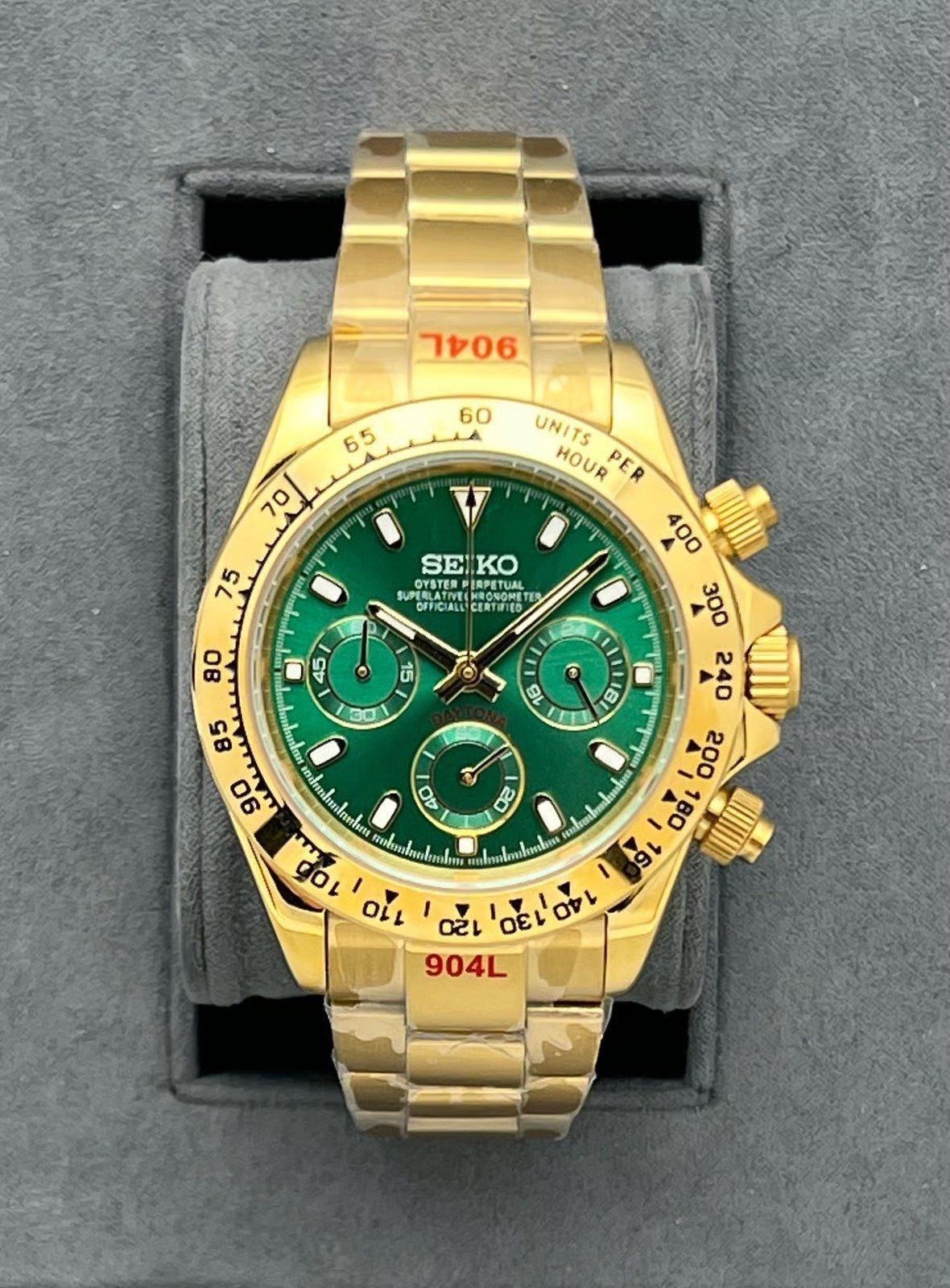 SEIKO MOD | DAYTONA | GOLDEN | GREEN DIAL