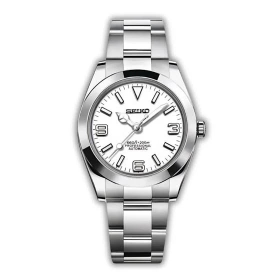 SEIKO MOD | EXPLORER OYSTER | SILVER | WHITE DIAL
