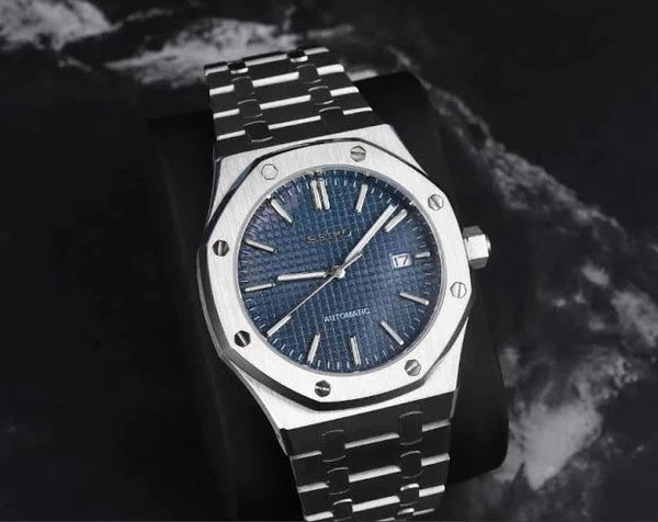 SEIKO MOD | ROYAL OAK | SILVER | BLUE INDEX DIAL
