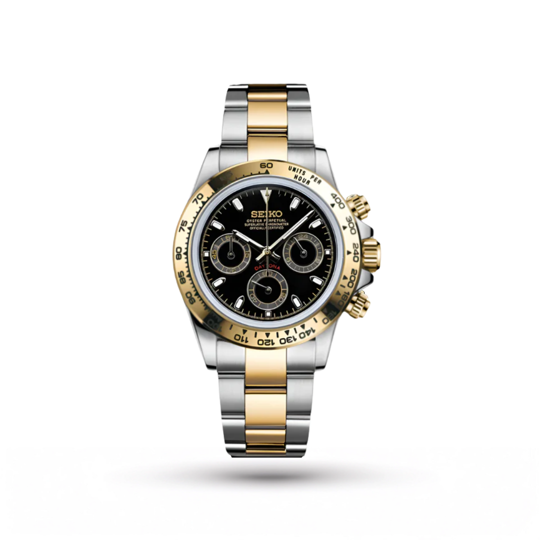 SEIKO MOD | DAYTONA | TWO TONE | BLACK DIAL