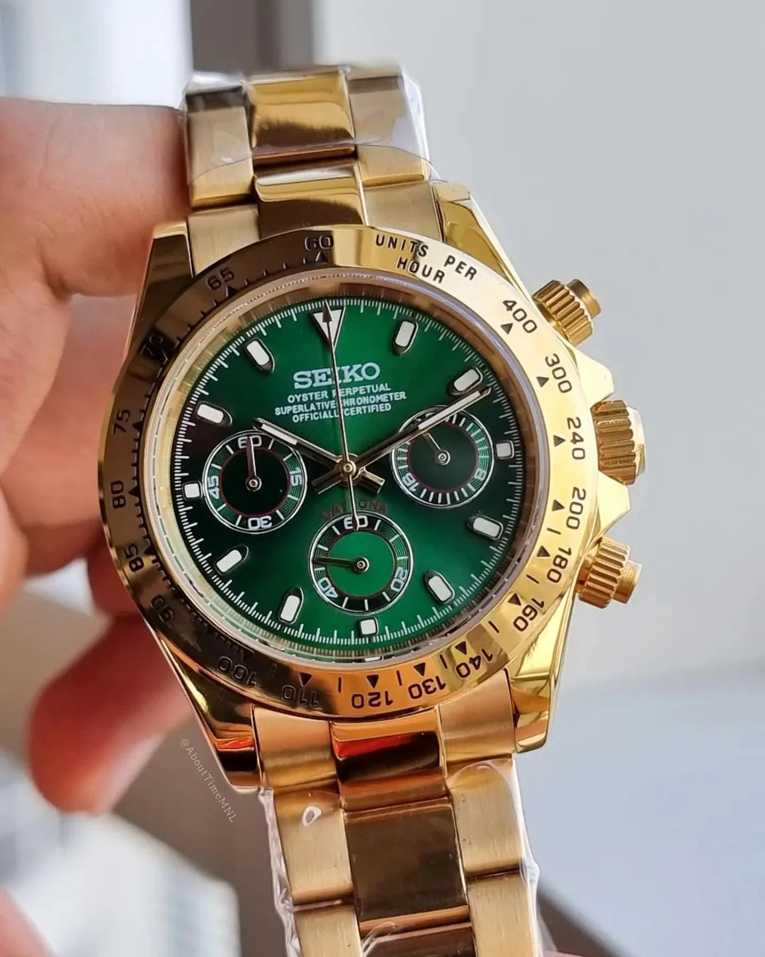 SEIKO MOD | DAYTONA | GOLDEN | GREEN DIAL