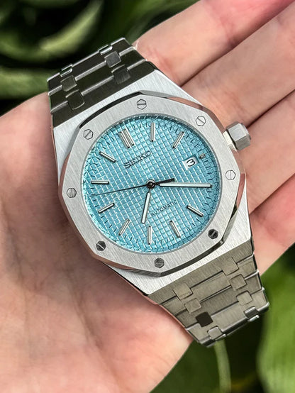 SEIKO MOD | ROAYL OAK | SILVER | TIFFANY BLUE INDEX DIAL