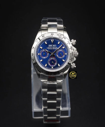 SEIKO MOD | DAYTONA | SILVER| NAVY BLUE DIAL