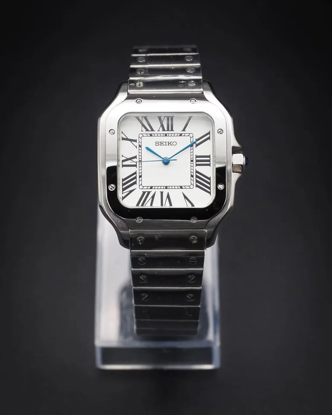 SEIKO MOD | SANTOS | SILVER | WHITE ROMAN DIAL