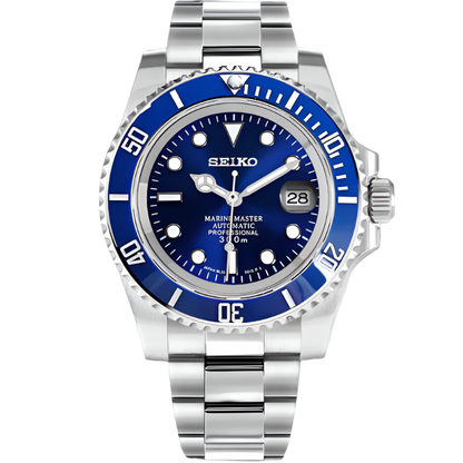 SEIKO MOD | SUBMARINER MASTER BLUE | SILVER | BLUE DIAL