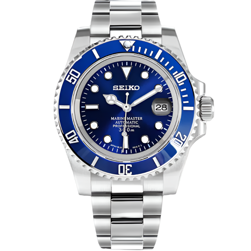 SEIKO MOD | SUBMARINER MASTER BLUE | SILVER | BLUE DIAL