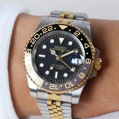 SEIKO MOD | GMT MASTER | TWO TONE | BLACK DIAL