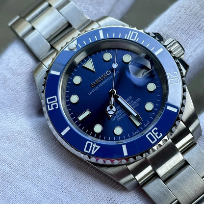 SEIKO MOD | SUBMARINER MASTER BLUE | SILVER | BLUE DIAL