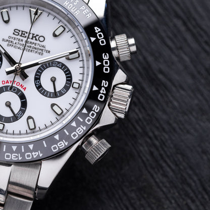 SEIKO MOD | DAYTONA PANDA | SILVER WHITE