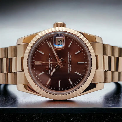 SEIKO MOD | DATE JUST | ROSE GOLD | BROWN DIAL