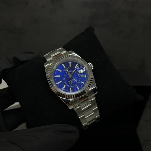 SEIKO MOD | SKY DWELLER DATE | SILVER | BLUE INDEX DIAL