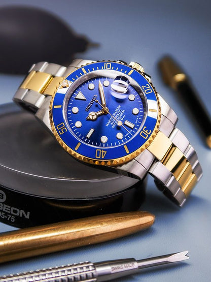 SEIKO MOD | SUBMARINER MASTER | TWO TONE | SEA BLUE DIAL