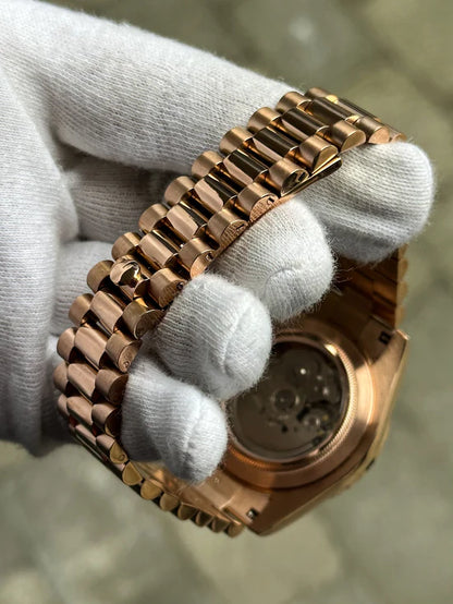 SEIKO MOD | DATE JUST | ROSE GOLD | OLIVE GREEN ROMAN DIAL