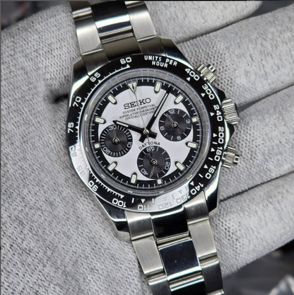 SEIKO MOD | DAYTONA | SILVER | WHITE INDEX DIAL