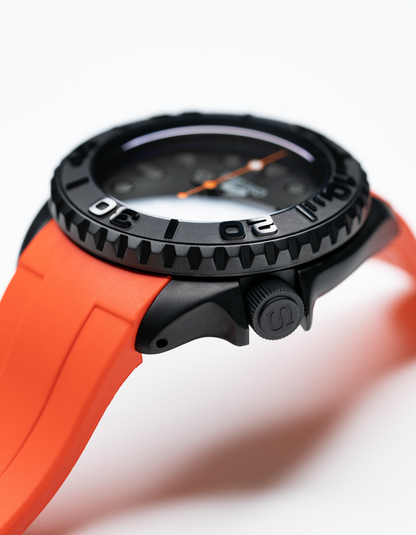 SEIKO 5 |SKX SUB SPORT BLACKOUT | ORANGE RUBBER