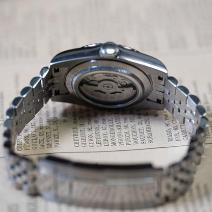 SEIKO MOD | DATE JUST | SILVER | OLIVE GREEN INDEX DIAL