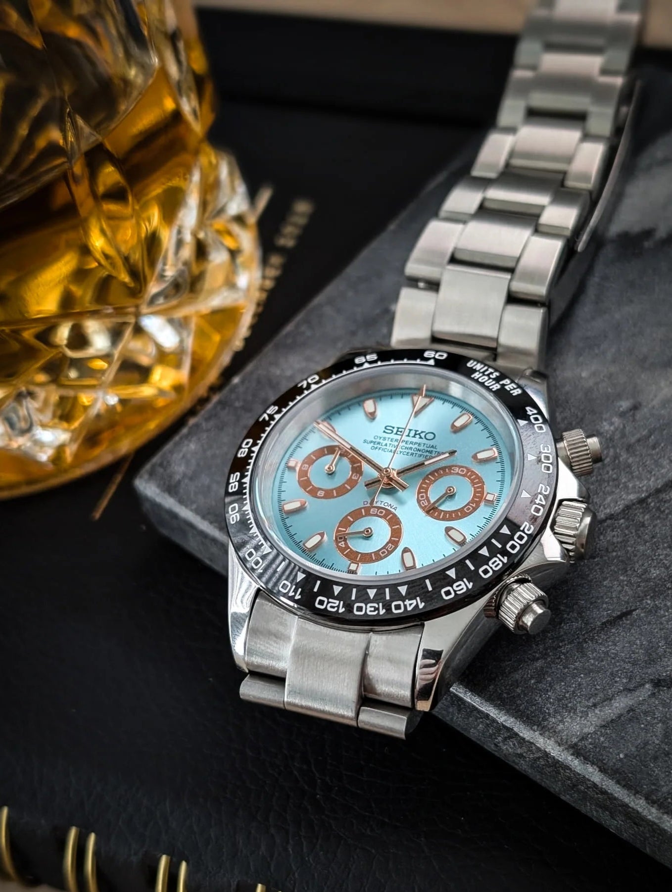 SEIKO MOD | DAYTONA | SILVER | ICE BLUE DIAL