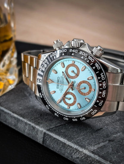 SEIKO MOD | DAYTONA | SILVER | ICE BLUE DIAL