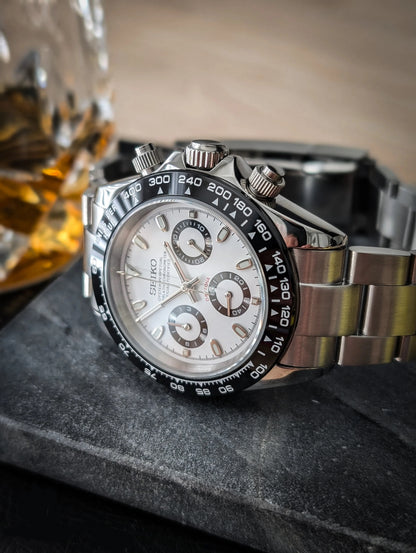 SEIKO MOD | DAYTONA PANDA | SILVER WHITE