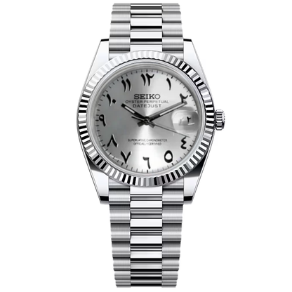 SEIKO MOD | DATE JUST | SILVER | ARABIC DIAL