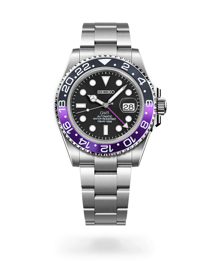 SEIKO MOD | SUBMARINER JOCKER | SILVER | BLACK DIAL